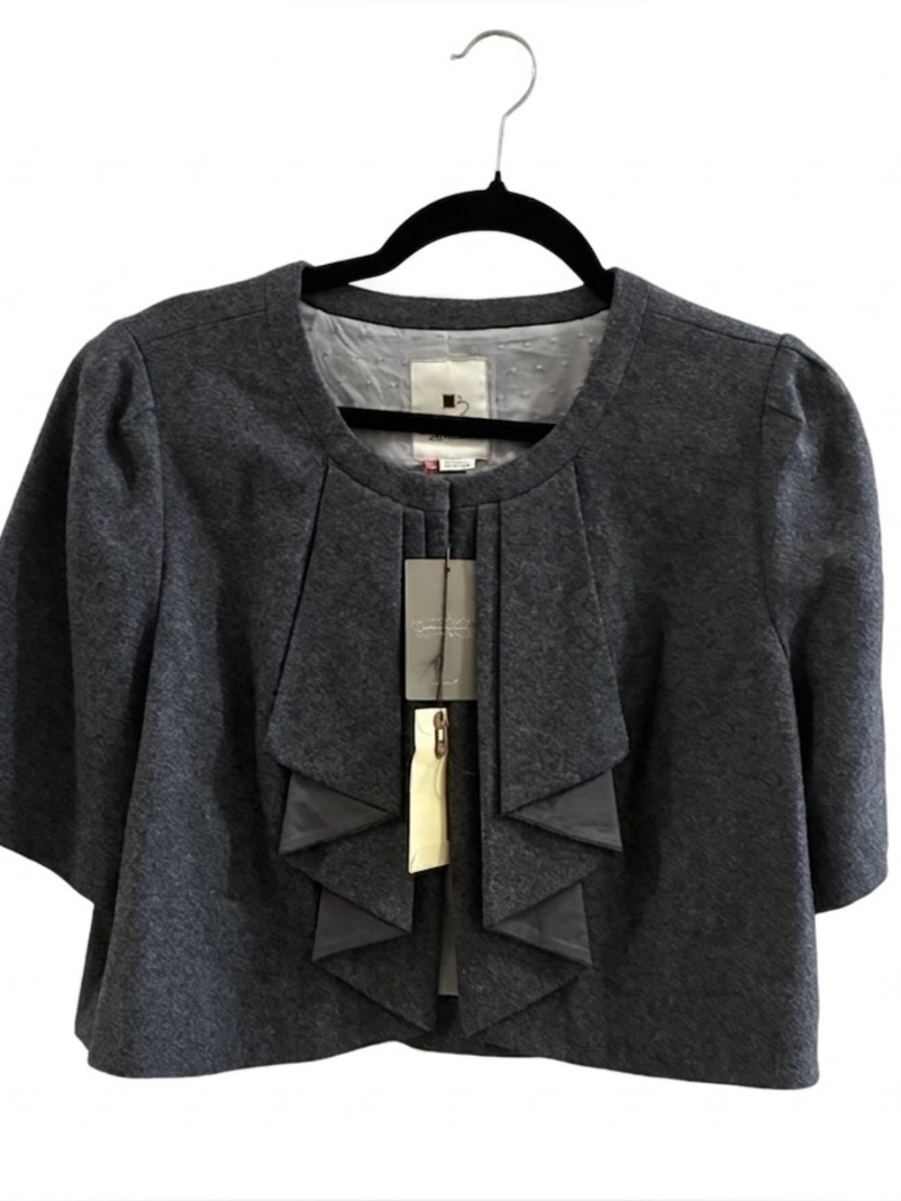 Anthropologie Elevenses gray wool blend bolero jacket Size 12 NWT’S